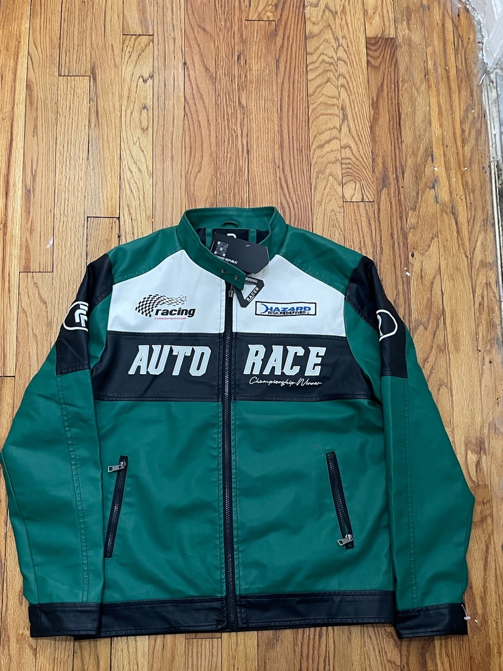 Auto Race Green Racing Jacket by Unknown Brand